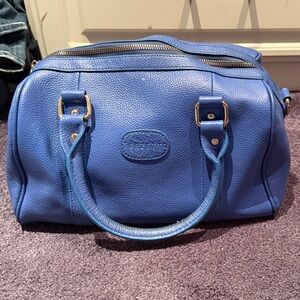 Blue Leather Handbag